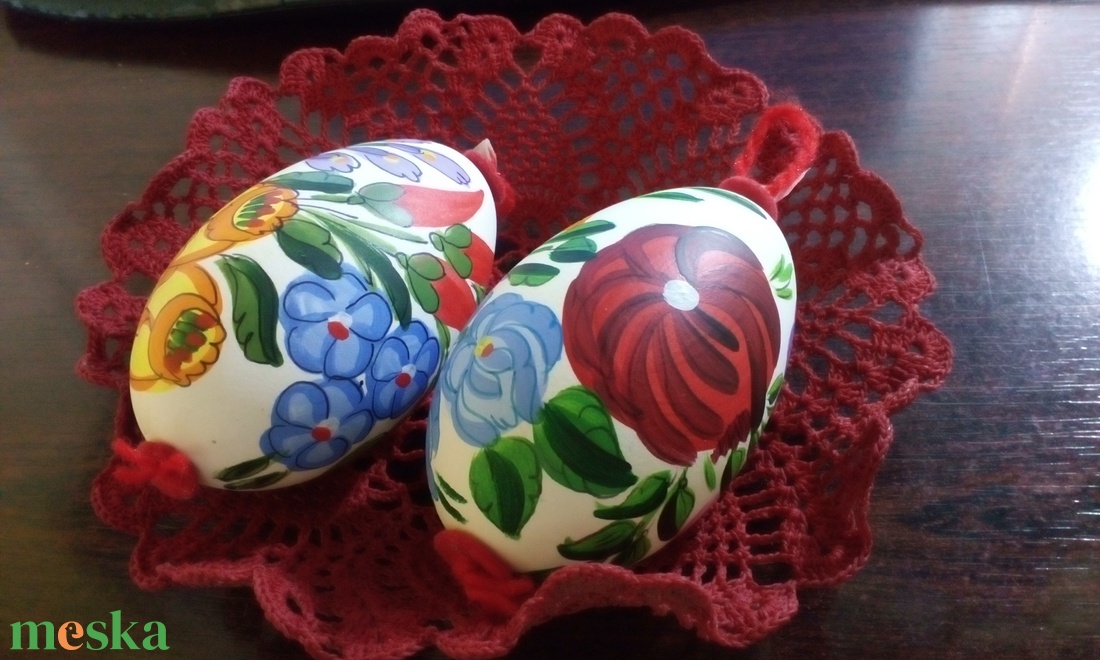 Húsvéti festett liba tojás, kalocsai mintával - otthon & életmód - dekoráció - dísztárgy - Meska.hu