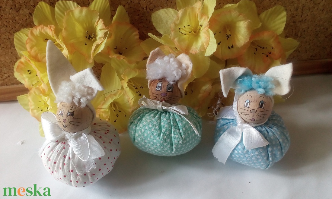 Textil nyuszi figurák - játék & sport - plüssállat & játékfigura - nyuszi - Meska.hu