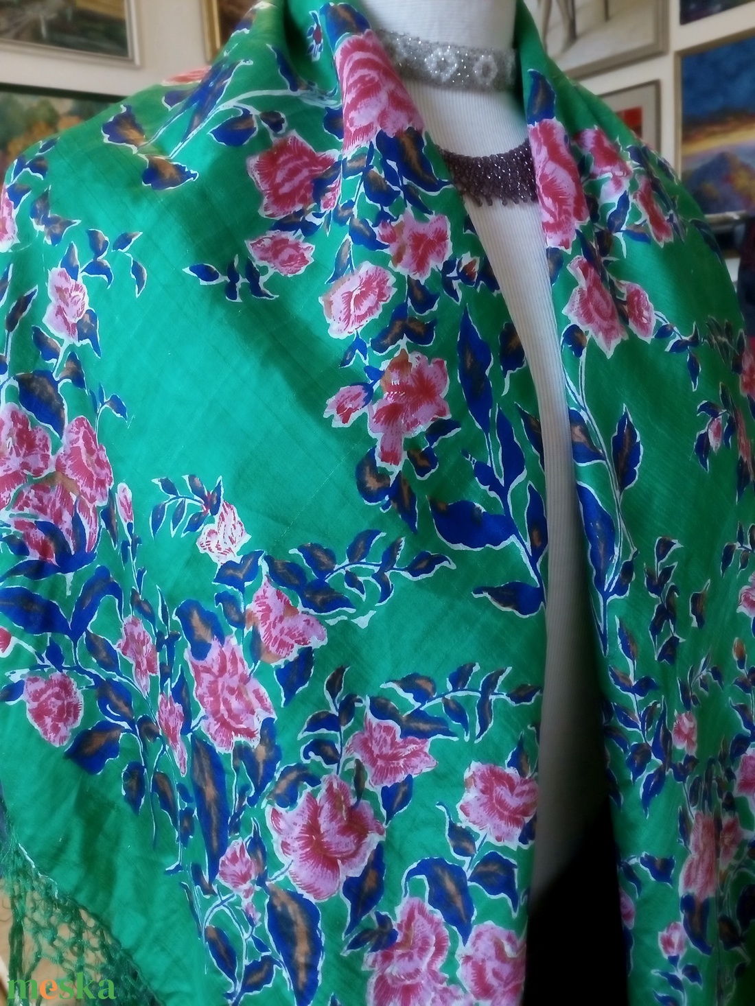 Rojtos, színes nagyméretű selyem kendő - ruha & divat - sál, sapka, kendő - vállkendő - Meska.hu Rojtos, színes nagyméretű selyem kendő - ruha & divat - sál, sapka, kendő - vállkendő - Meska.hu