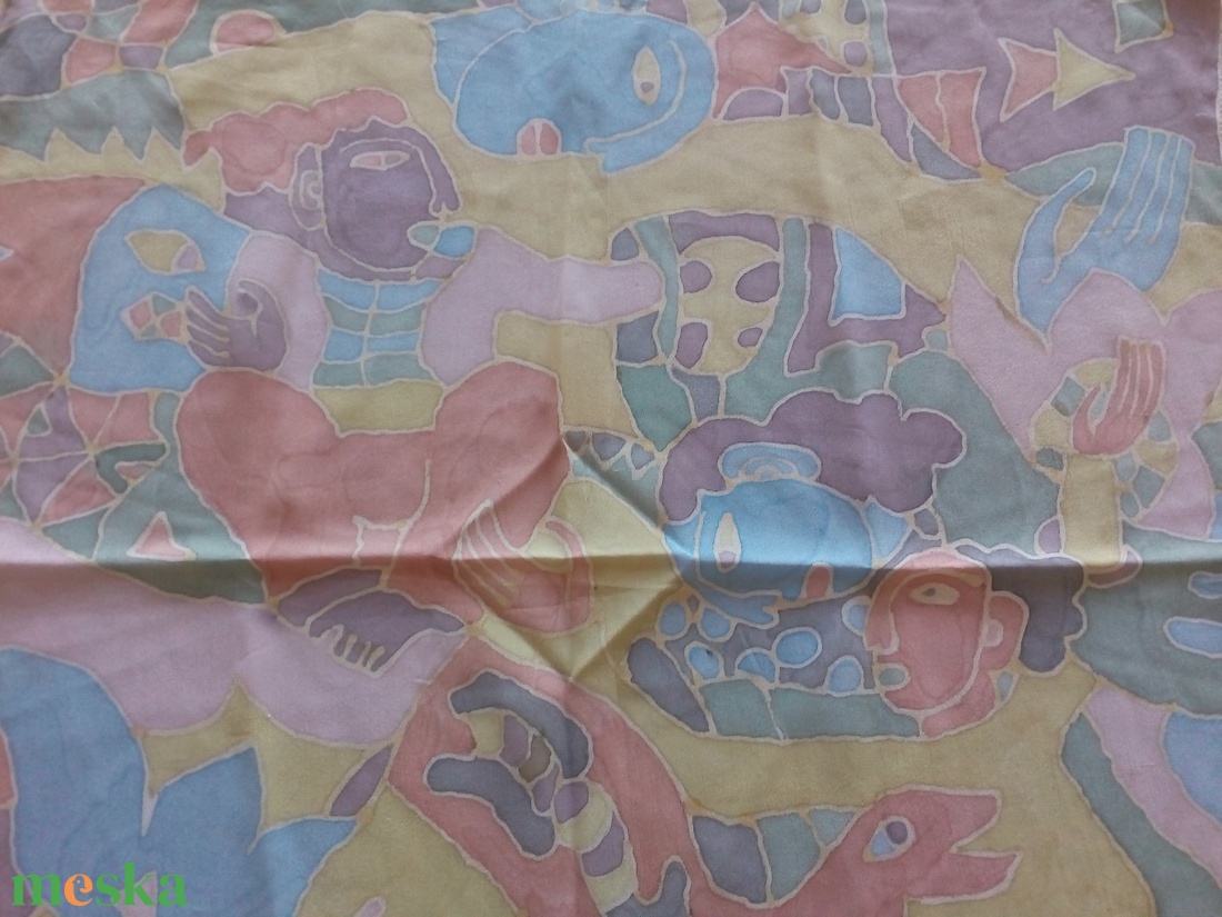 Selyemfestéssel készült kendő - művészet - más művészeti ág - Meska.hu