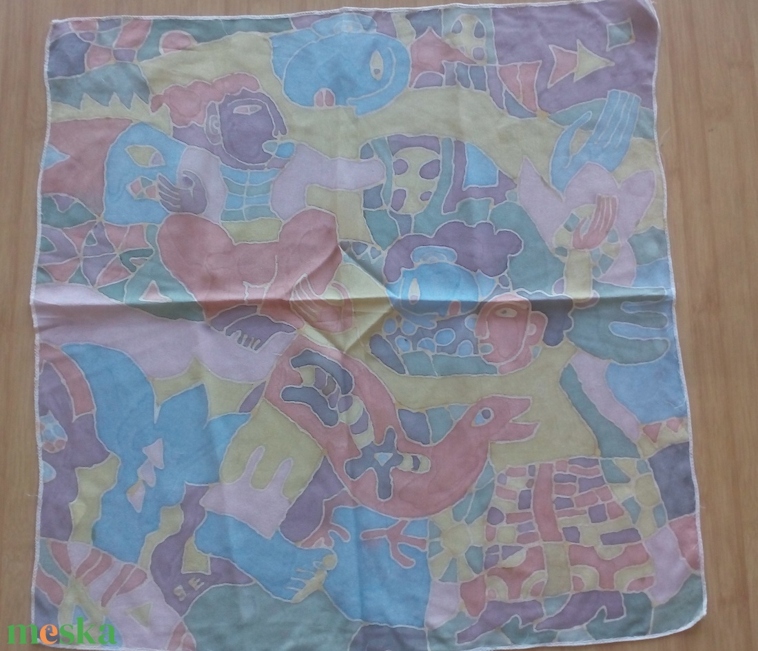 Selyemfestéssel készült kendő - művészet - más művészeti ág - Meska.hu