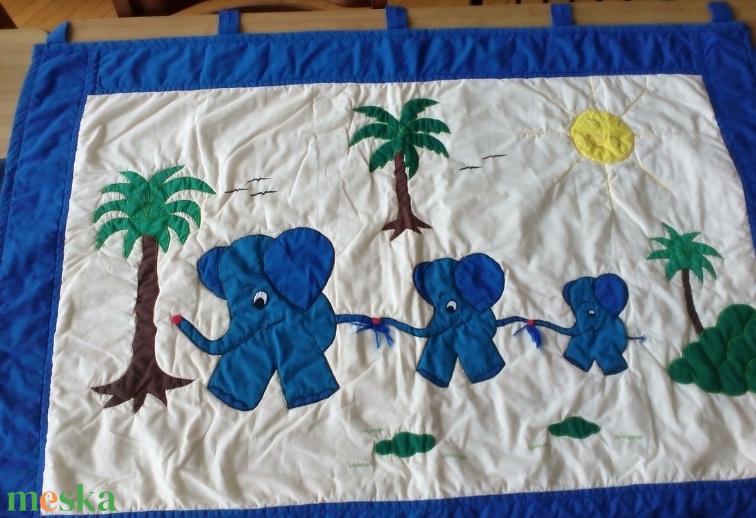 Patchwork elefántos falikép - otthon & életmód - babaszoba, gyerekszoba - babaszoba dekoráció - Meska.hu
