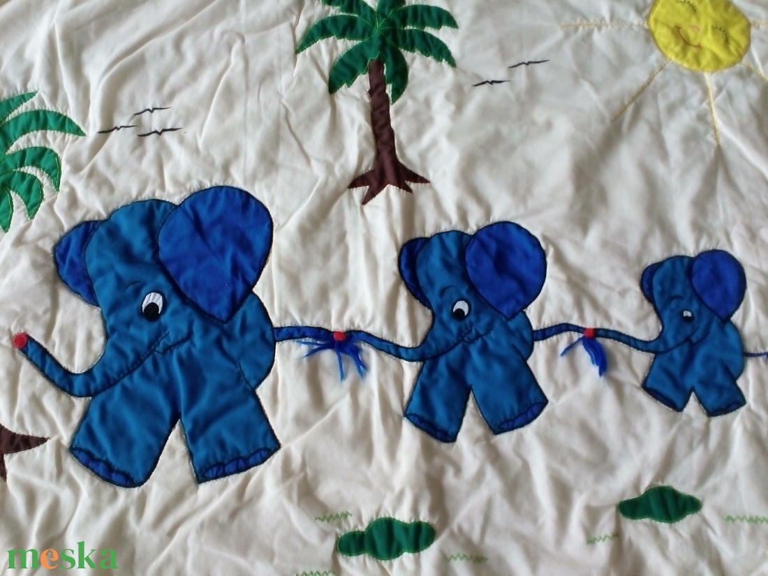 Patchwork elefántos falikép - otthon & életmód - babaszoba, gyerekszoba - babaszoba dekoráció - Meska.hu