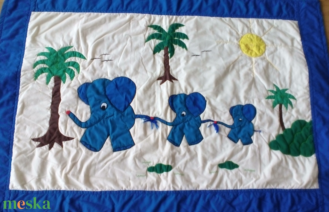 Patchwork elefántos falikép - otthon & életmód - babaszoba, gyerekszoba - babaszoba dekoráció - Meska.hu