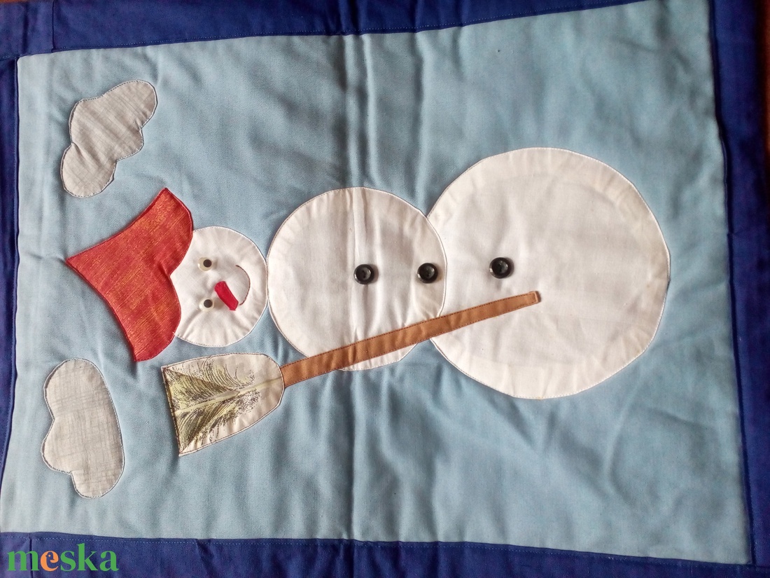 Patchwork hóember falikép - otthon & életmód - babaszoba, gyerekszoba - babaszoba dekoráció - Meska.hu