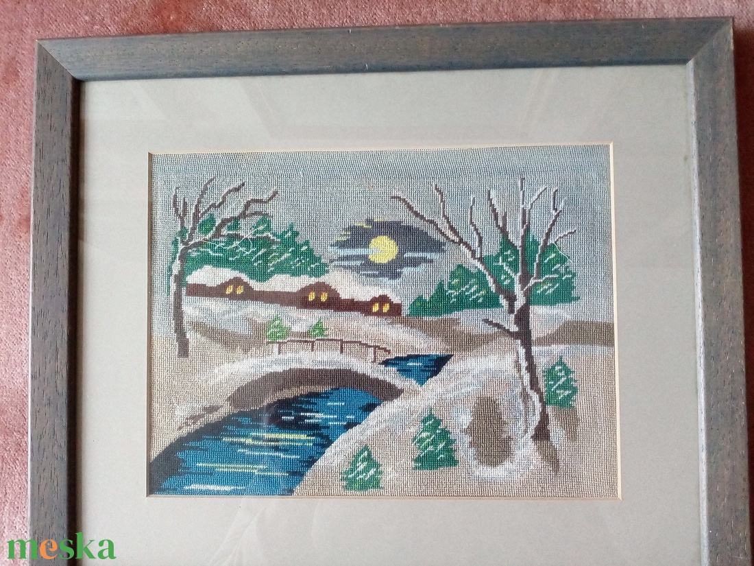 Gobelin kép Téli táj - művészet - textilkép - gobelin - Meska.hu