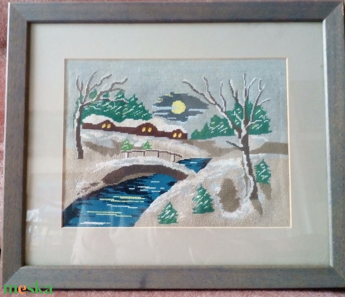 Gobelin kép Téli táj - művészet - textilkép - gobelin - Meska.hu