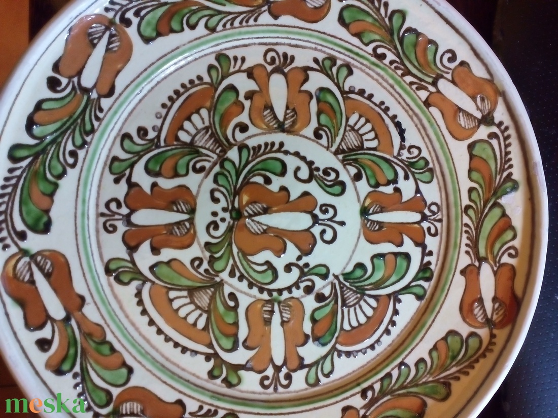 Korondi színes falitányér, tulipános - otthon & életmód - dekoráció - dísztárgy - Meska.hu