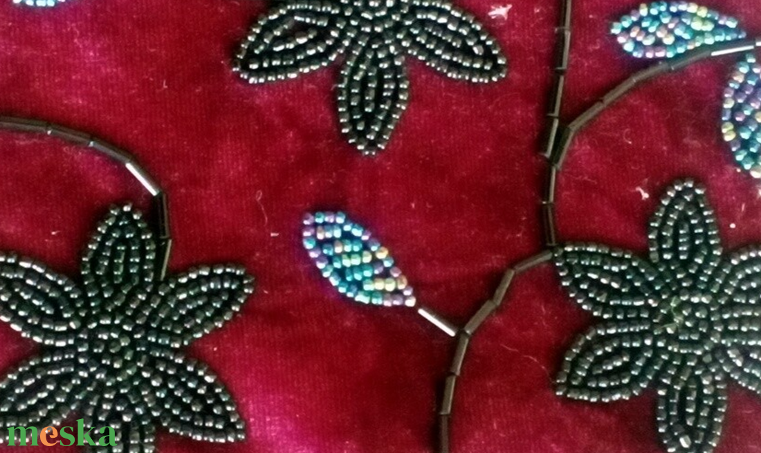 Bordó gyöngyös táska - táska & tok - kézitáska & válltáska - alkalmi táska - Meska.hu