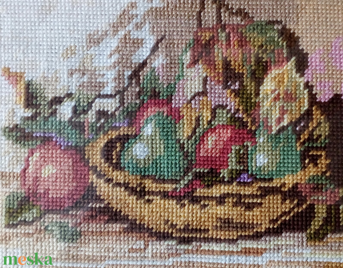 Keretezett falikép gobelin hímzéssel  - művészet - textilkép - gobelin - Meska.hu