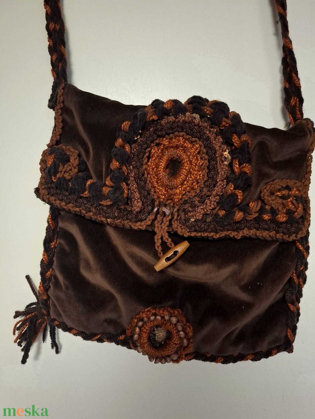 Bársony válltáska - táska & tok - kézitáska & válltáska - válltáska - Meska.hu