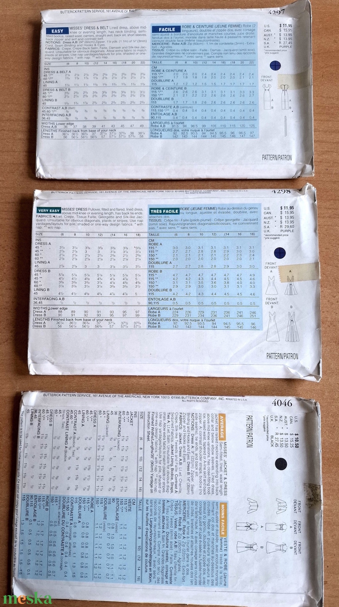 Szabásminta csomagok, Butterick - diy (csináld magad) - szabásminta, útmutató - varrás minták - Meska.hu