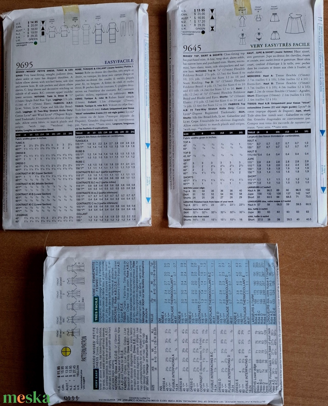 Szabásminta csomagok (Vogue, Butterick) - diy (csináld magad) - szabásminta, útmutató - varrás minták - Meska.hu