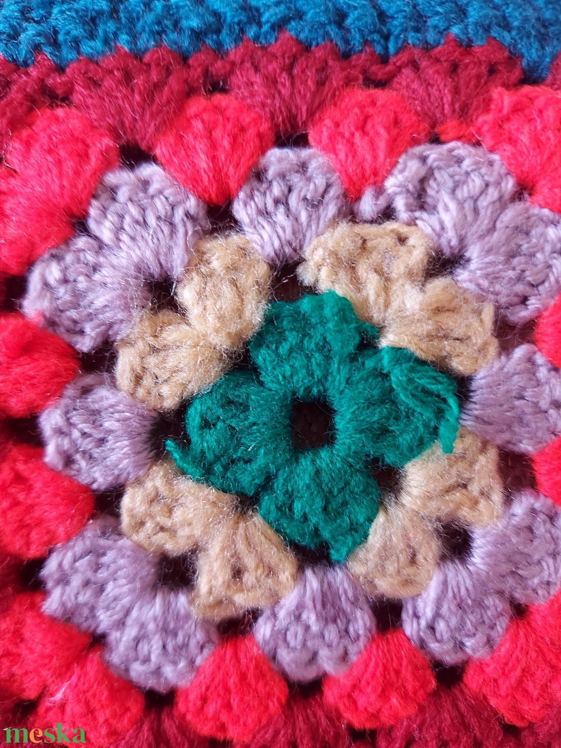 Horgolt ágytakaró, granny mintás - otthon & életmód - lakástextil - ágytakaró - Meska.hu