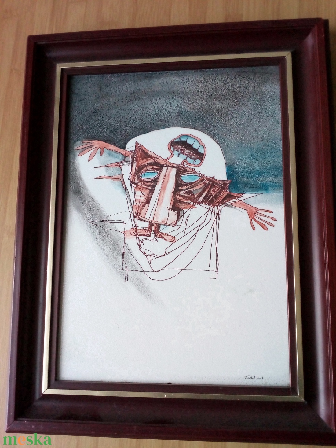 Tűzzománc kép keretben - művészet - festmény - tűzzománc - Meska.hu