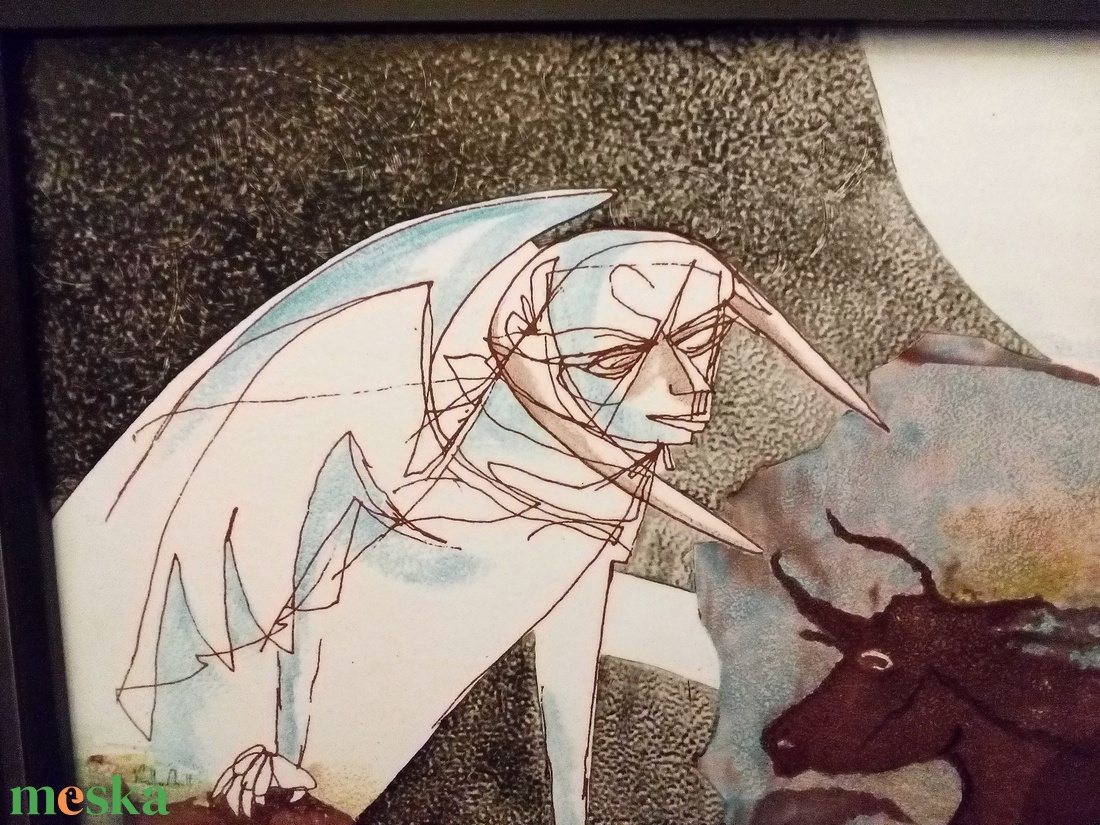 Tűzzománc kép keretben - művészet - festmény - tűzzománc - Meska.hu