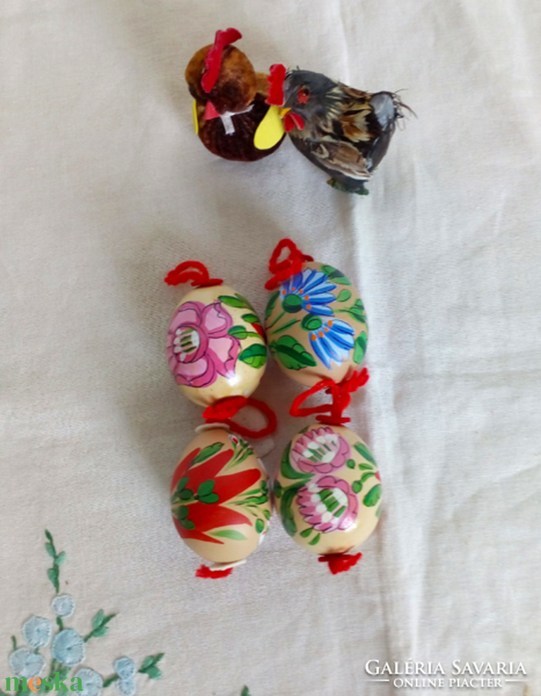 Festett kalocsai mintás húsvéti tojás - ünnepi díszek, dekorációk - húsvéti díszek és dekorációk - húsvéti tojás, hímestojás - Meska.hu