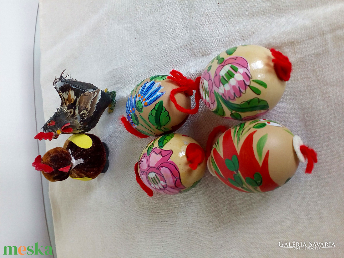 Festett kalocsai mintás húsvéti tojás - ünnepi díszek, dekorációk - húsvéti díszek és dekorációk - húsvéti tojás, hímestojás - Meska.hu