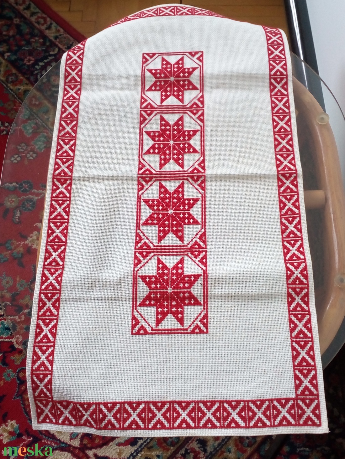 Keresztszemes terítő - művészet - textilkép - keresztszemes - Meska.hu