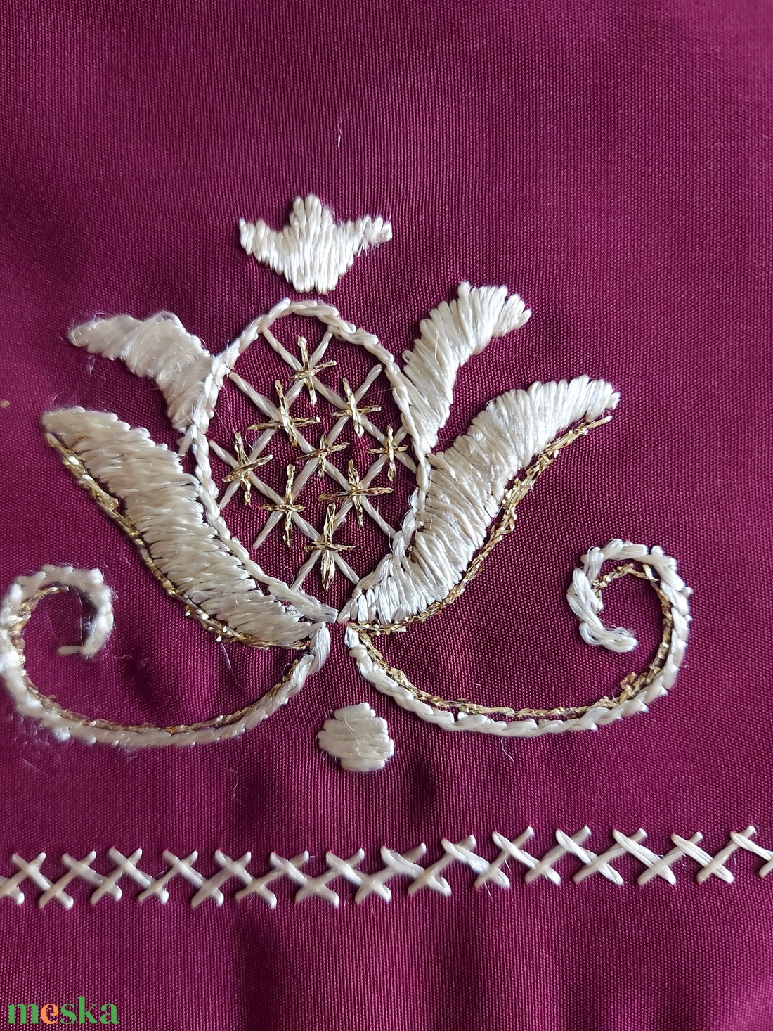   Dísz szalag úrihímzéssel - otthon & életmód - lakástextil - abrosz, terítő - asztalfutó - Meska.hu