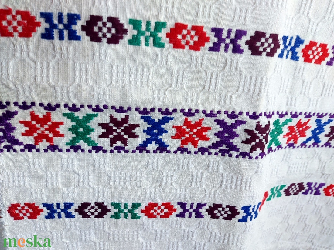 Szőttes dísztörölköző horgolással - otthon & életmód - fürdőszoba - törölköző - Meska.hu