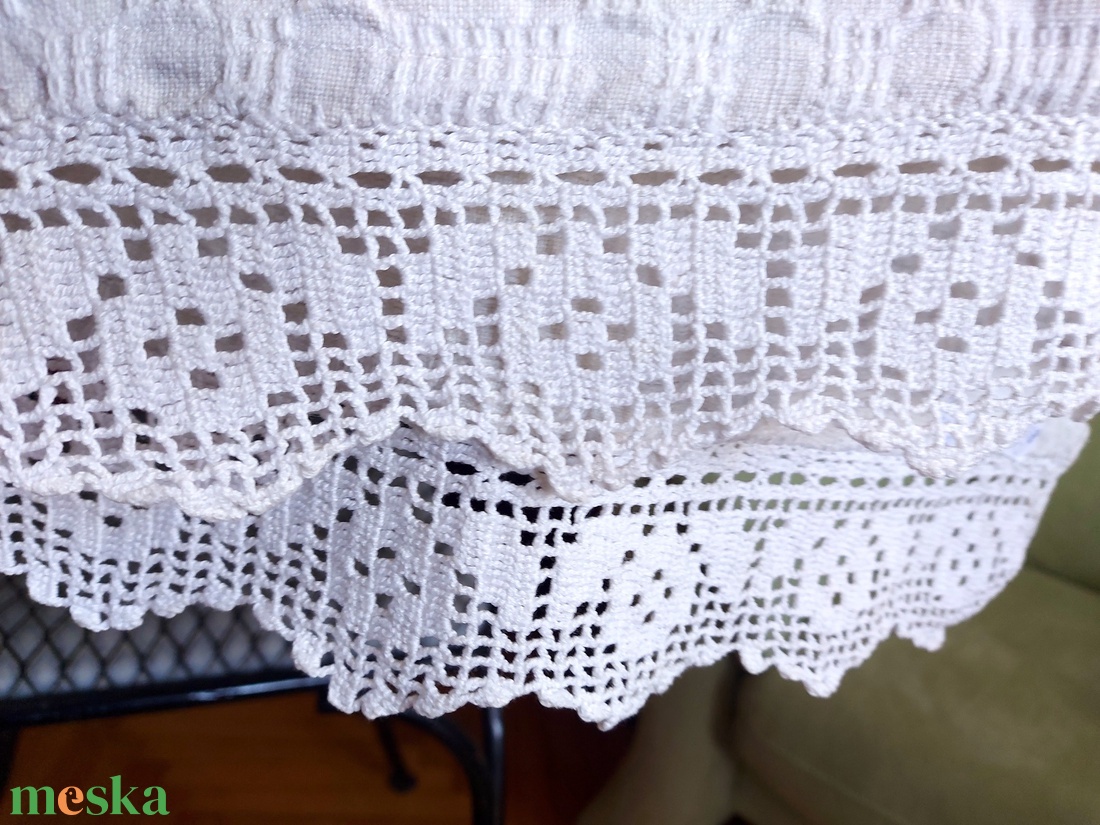 Szőttes dísztörölköző horgolással - otthon & életmód - fürdőszoba - törölköző - Meska.hu