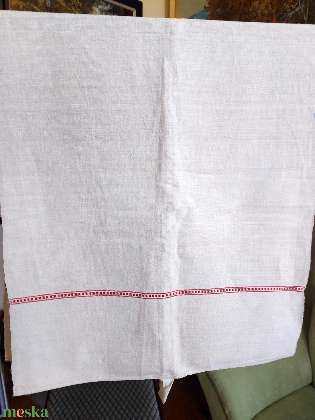 Szövött  nyersvászon törölköző névvel - otthon & életmód - fürdőszoba - törölköző - Meska.hu