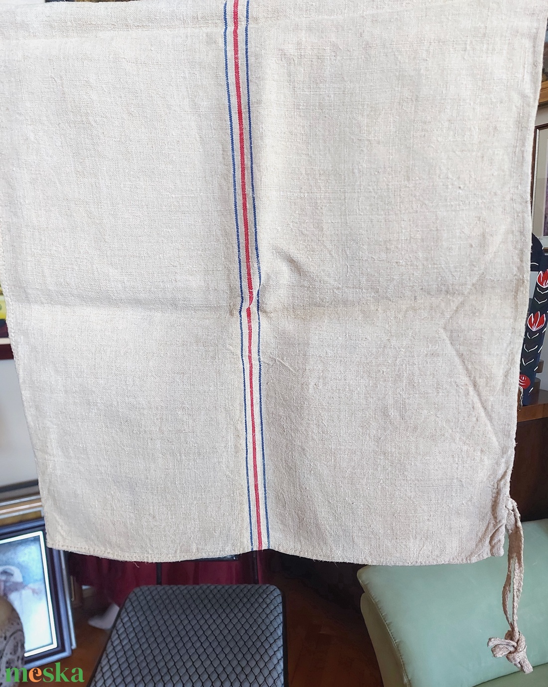 Szövött  zsák csíkkal  - otthon & életmód - fürdőszoba - törölköző - Meska.hu