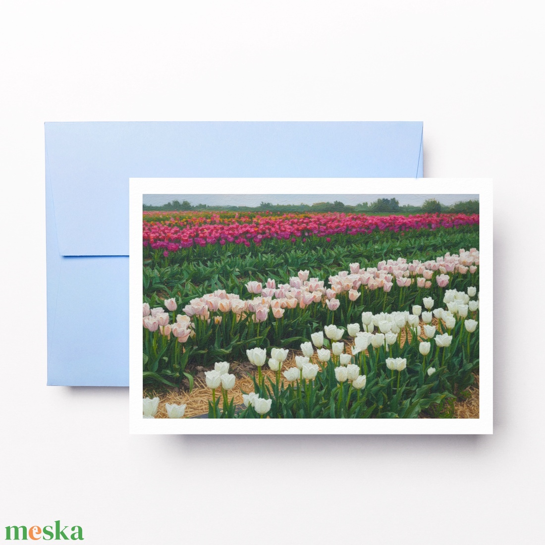 Képeslap-Tulipán mező művészi - otthon & életmód - dekoráció - dísztárgy - Meska.hu