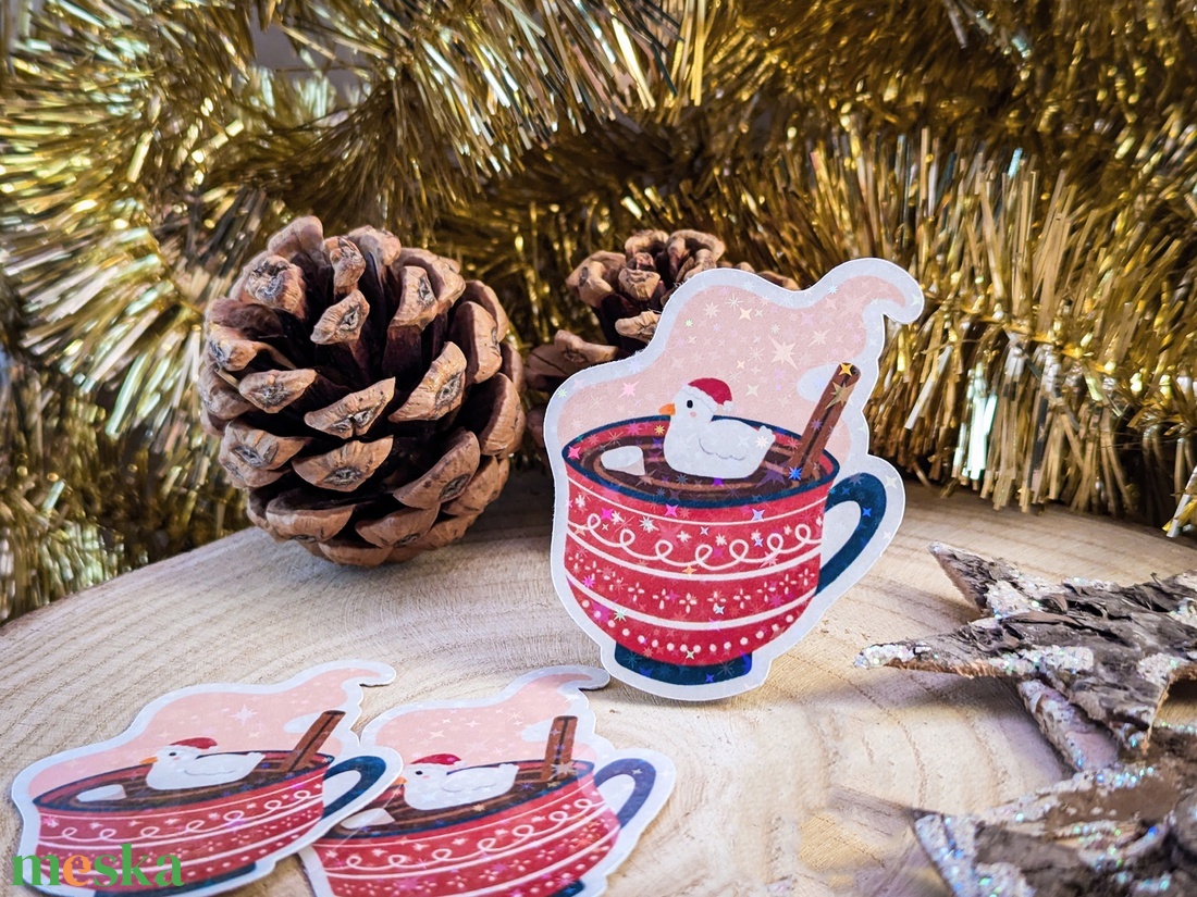 Karácsonyi kacsás matrica - otthon & életmód - papír, írószer - matrica, matrica csomag - Meska.hu