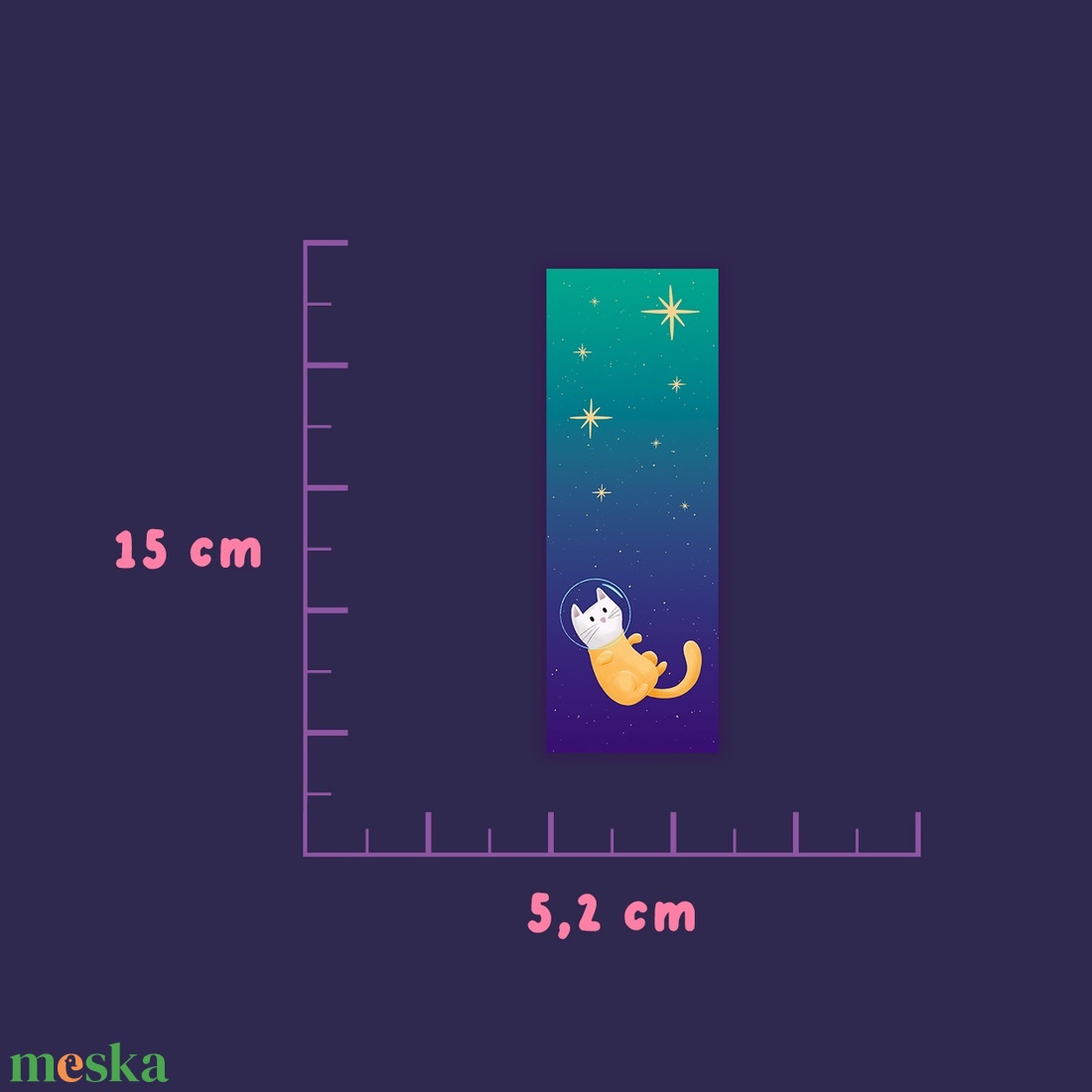 Űrhajós cicás könyvjelző - könyv & zene - könyvjelző - Meska.hu