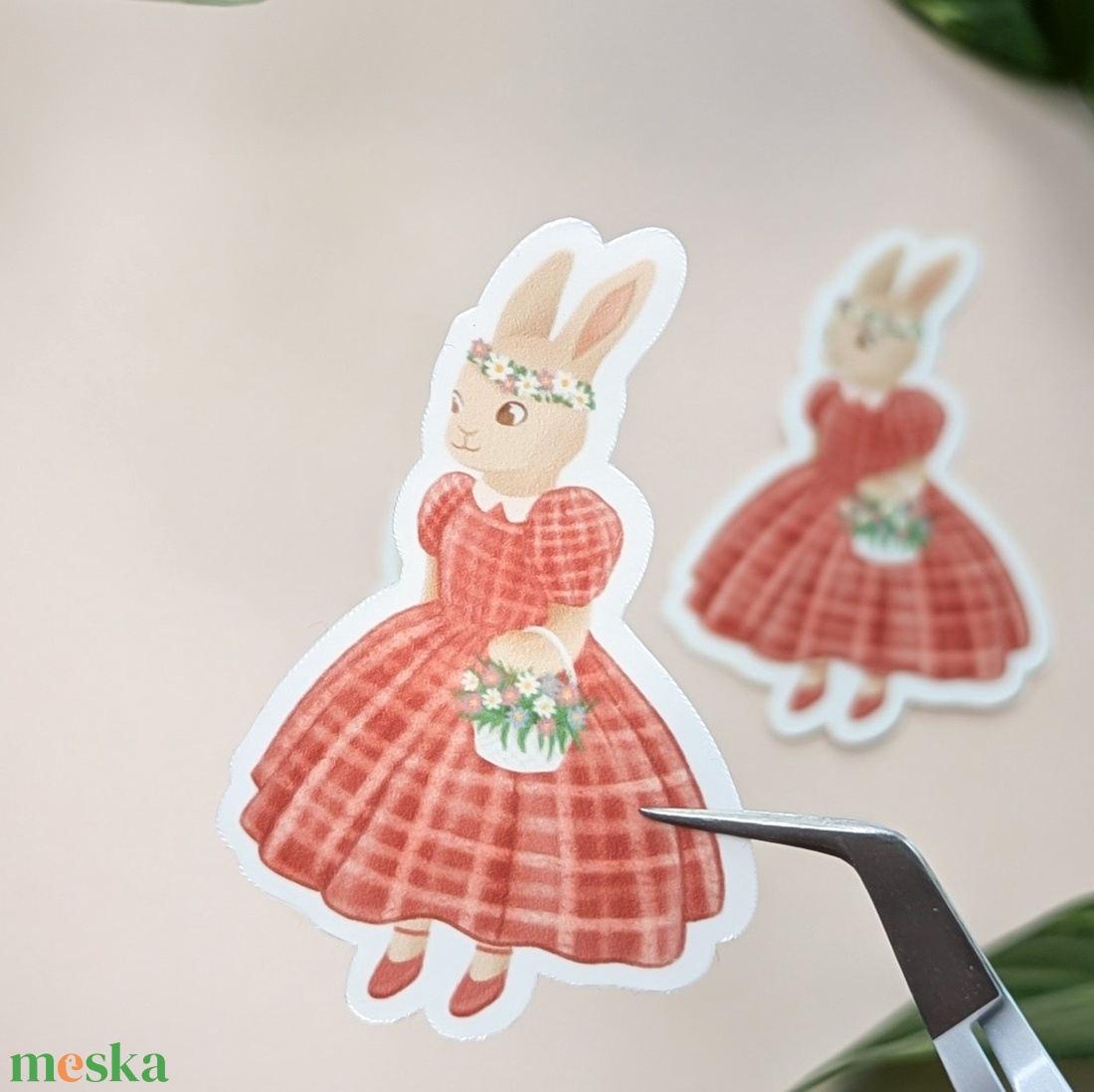 Nyuszis vízálló matrica - otthon & életmód - papír, írószer - matrica, matrica csomag - Meska.hu