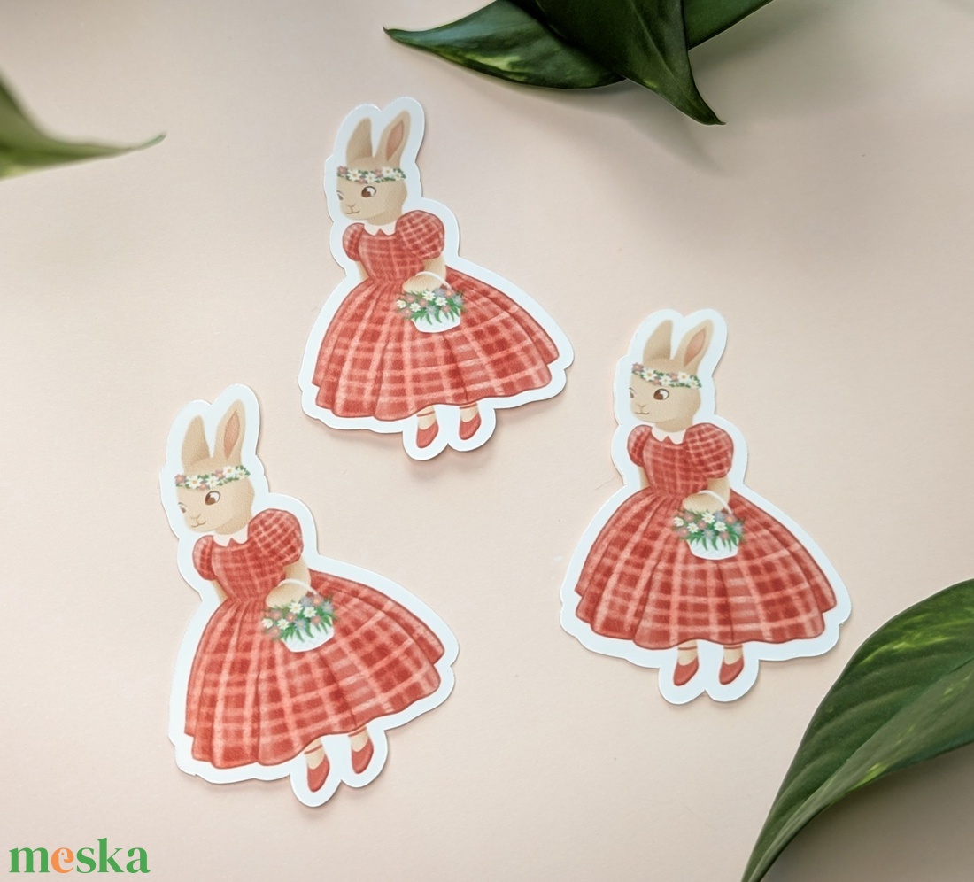 Nyuszis vízálló matrica - otthon & életmód - papír, írószer - matrica, matrica csomag - Meska.hu