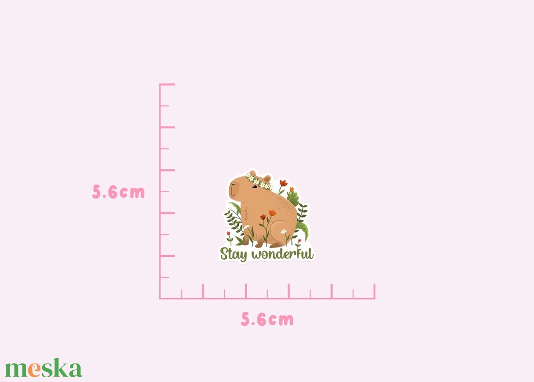 Kapibarás matrica - Cuki vízidisznó dekoráció - otthon & életmód - papír, írószer - matrica, matrica csomag - Meska.hu