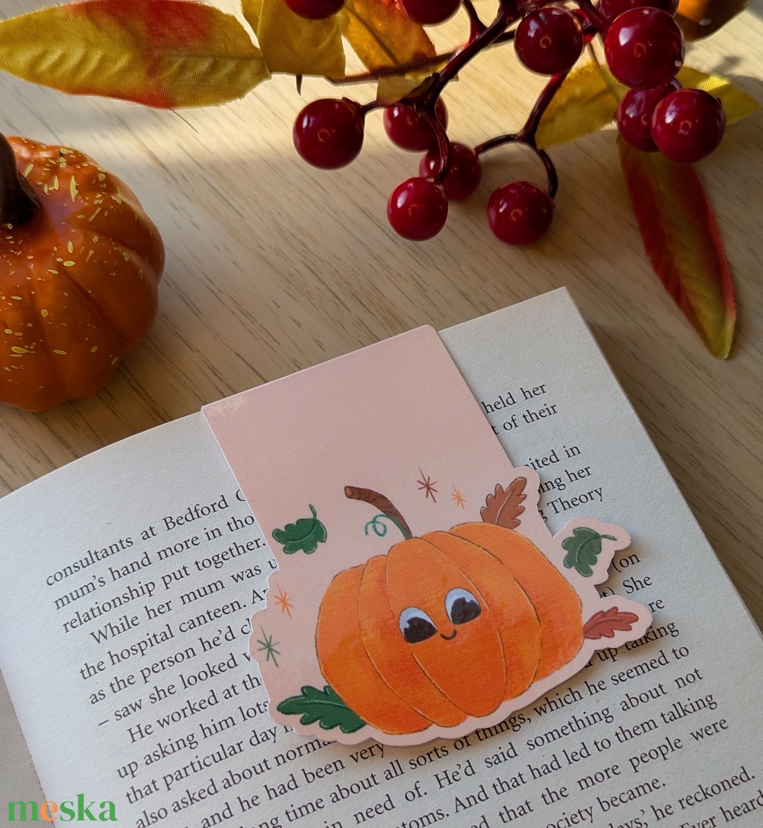 Cuki tökös mágneses könyvjelző - Meghitt őszi olvasókiegészítő - könyv & zene - könyvjelző - Meska.hu