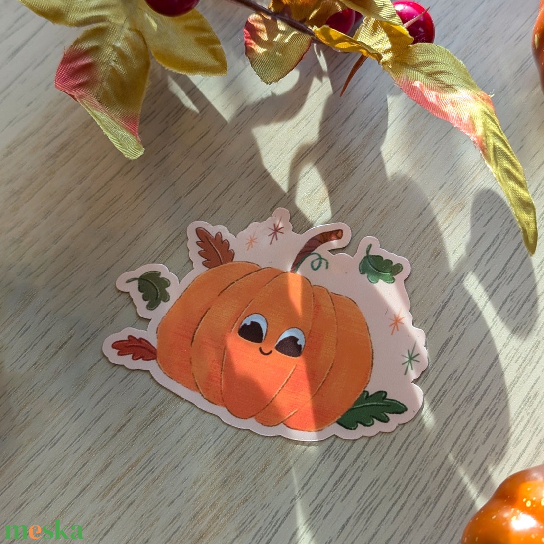 Cuki tökös matrica - Meghitt őszi dekoráció - otthon & életmód - papír, írószer - matrica, matrica csomag - Meska.hu