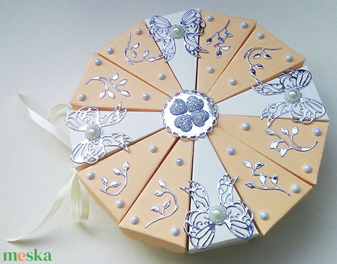 Orange dream papírtorta díszdoboz 12 szeletes - otthon & életmód - papír, írószer - ajándékozás kellékei - papírtorta - Meska.hu
