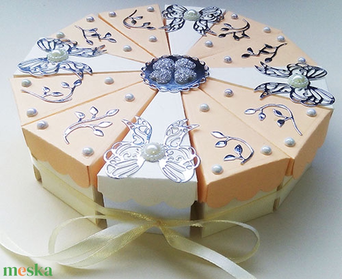 Orange dream papírtorta díszdoboz 12 szeletes - otthon & életmód - papír, írószer - ajándékozás kellékei - papírtorta - Meska.hu