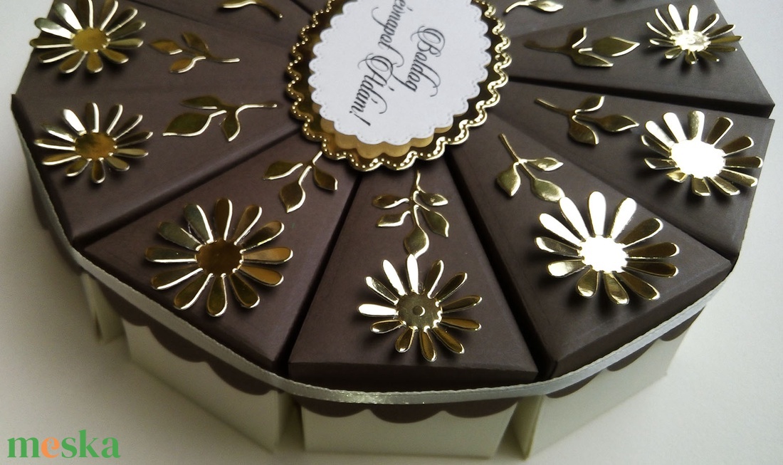 Gold Chocolate papírtorta díszdoboz 12 szeletes - otthon & életmód - papír, írószer - ajándékozás kellékei - papírtorta - Meska.hu Gold Chocolate papírtorta díszdoboz 12 szeletes - otthon & életmód - papír, írószer - ajándékozás kellékei - papírtorta - Meska.hu