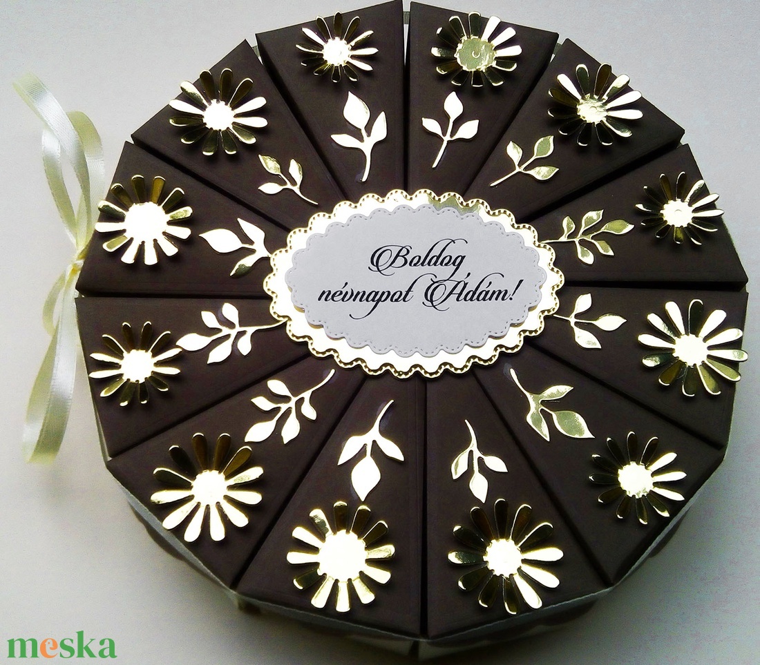 Gold Chocolate papírtorta díszdoboz 12 szeletes - otthon & életmód - papír, írószer - ajándékozás kellékei - papírtorta - Meska.hu Gold Chocolate papírtorta díszdoboz 12 szeletes - otthon & életmód - papír, írószer - ajándékozás kellékei - papírtorta - Meska.hu