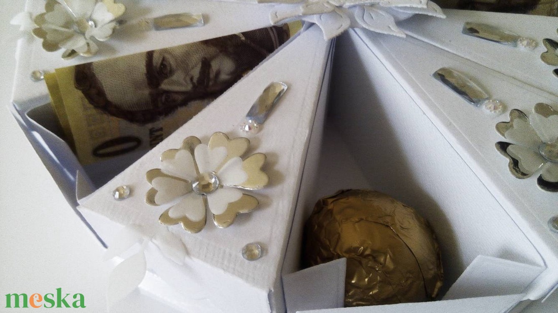 Money cake papírtorta díszdoboz 10 szeletes - esküvő - emlék & ajándék - nászajándék - Meska.hu