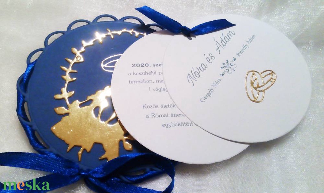 Esküvői meghívó Bluewedding - esküvő - meghívó & kártya - Meska.hu