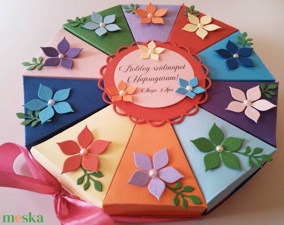 10 szeletes papírtorta - díszdoboz - otthon & életmód - papír, írószer - ajándékozás kellékei - papírtorta - Meska.hu