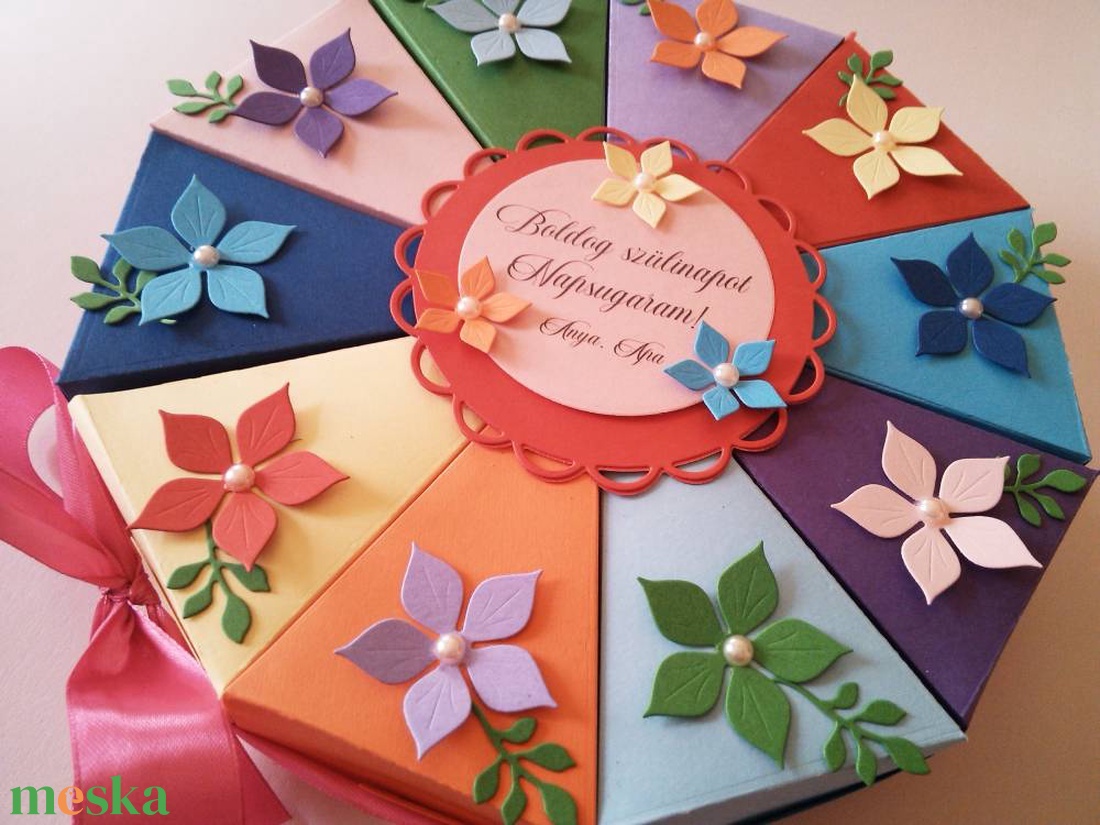 10 szeletes papírtorta - díszdoboz - otthon & életmód - papír, írószer - ajándékozás kellékei - papírtorta - Meska.hu