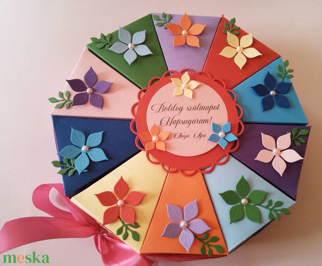 10 szeletes papírtorta - díszdoboz - otthon & életmód - papír, írószer - ajándékozás kellékei - papírtorta - Meska.hu