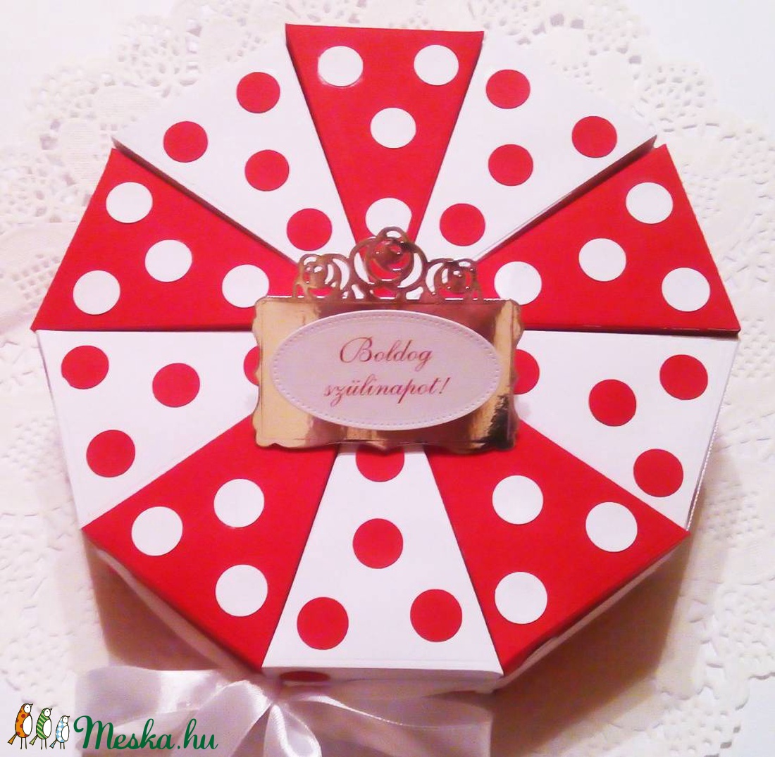 10 szeletes papírtorta - díszdoboz - művészet - más művészeti ág - Meska.hu