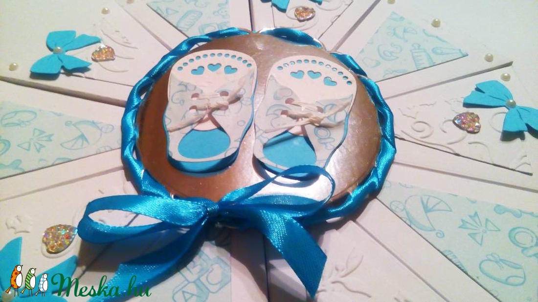 Blue baby papírtorta díszdoboz 10 szeletes - otthon & életmód - papír, írószer - ajándékozás kellékei - papírtorta - Meska.hu