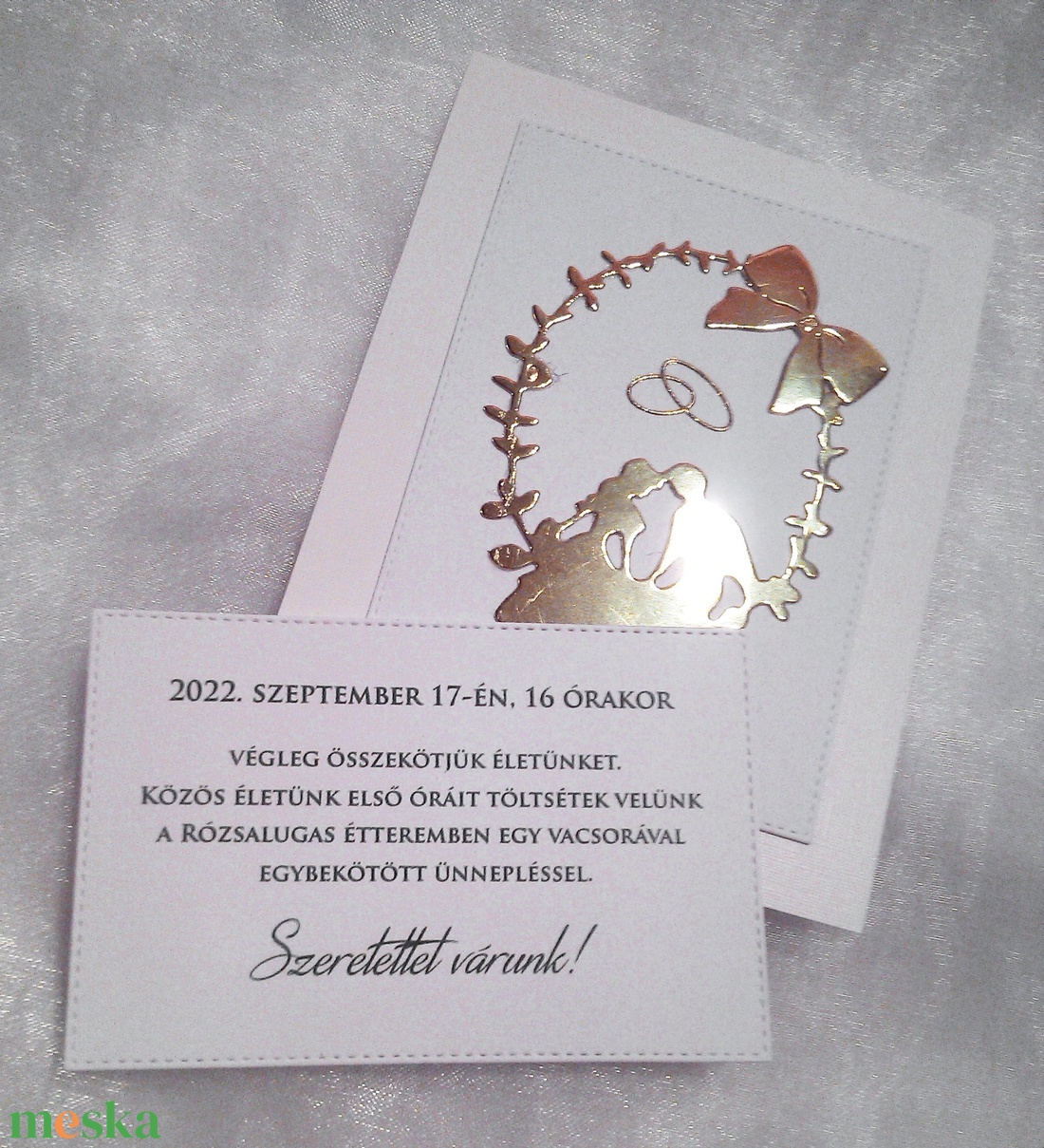 Esküvői meghívó képeslap formájú saját fotóval - esküvő - meghívó & kártya - meghívó - Meska.hu