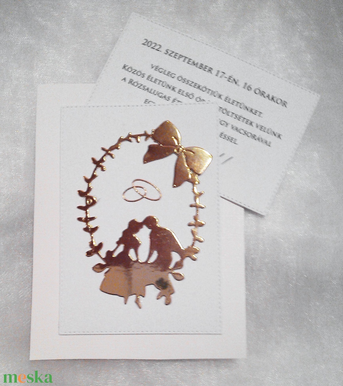 Esküvői meghívó képeslap formájú saját fotóval - esküvő - meghívó & kártya - meghívó - Meska.hu