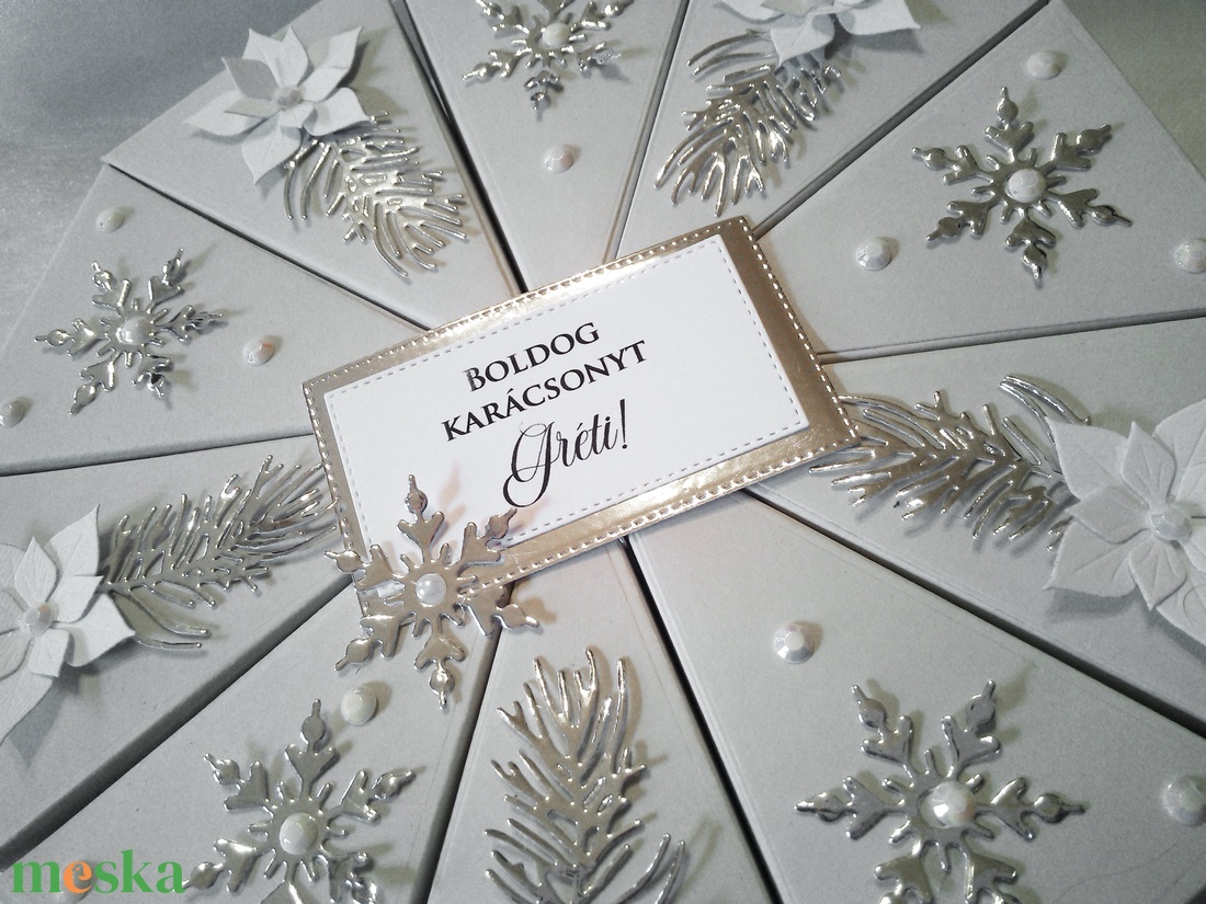10 szeletes papírtorta - díszdoboz - karácsony - karácsonyi ajándékozás - karácsonyi ajándékcsomagolás - Meska.hu
